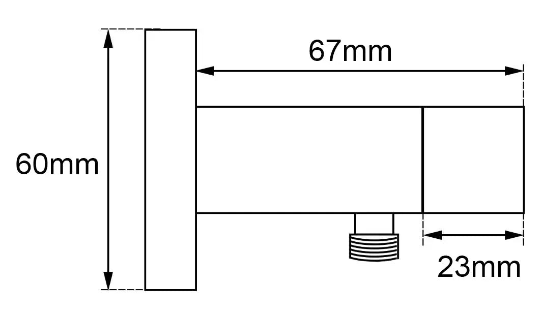 Bathroom Square Chrome 1/4 Turn Washing Machine Stop Tap(One Piece) Aquaperla