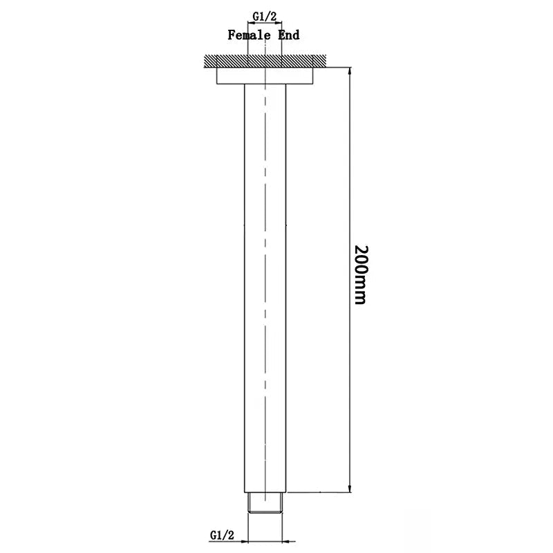 200mm Gunmetal Ceiling Shower Arm Aquaperla