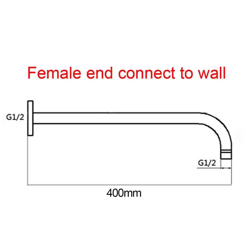 400mm Gunmetal Wall Shower Arm Aquaperla
