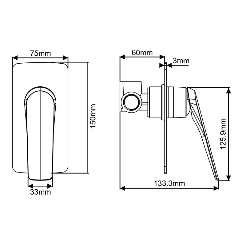 AU - Chrome Wall Mixer Aquaperla