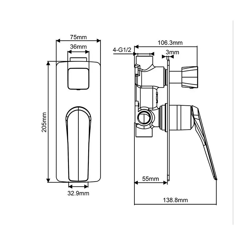AU - Chrome Diverter Mixer Aquaperla