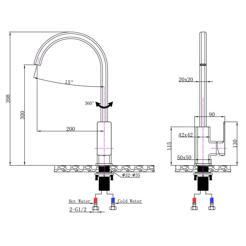 IVANO - Chrome Standard Kitchen Mixer Aquaperla