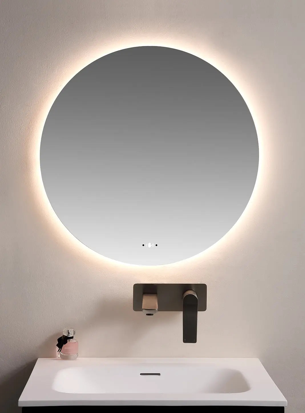 Luna Round Touchless 800 X 800 Frameless LED Mirror - Three Light Temperatures Poseidonbk