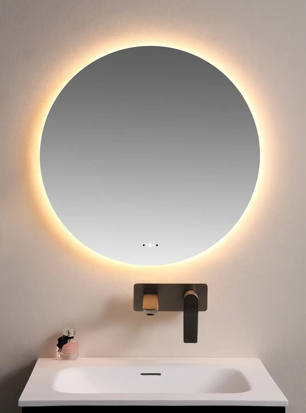 Luna Round Touchless 900 X 900 Frameless LED Mirror - Three Light Temperatures Poseidonbk