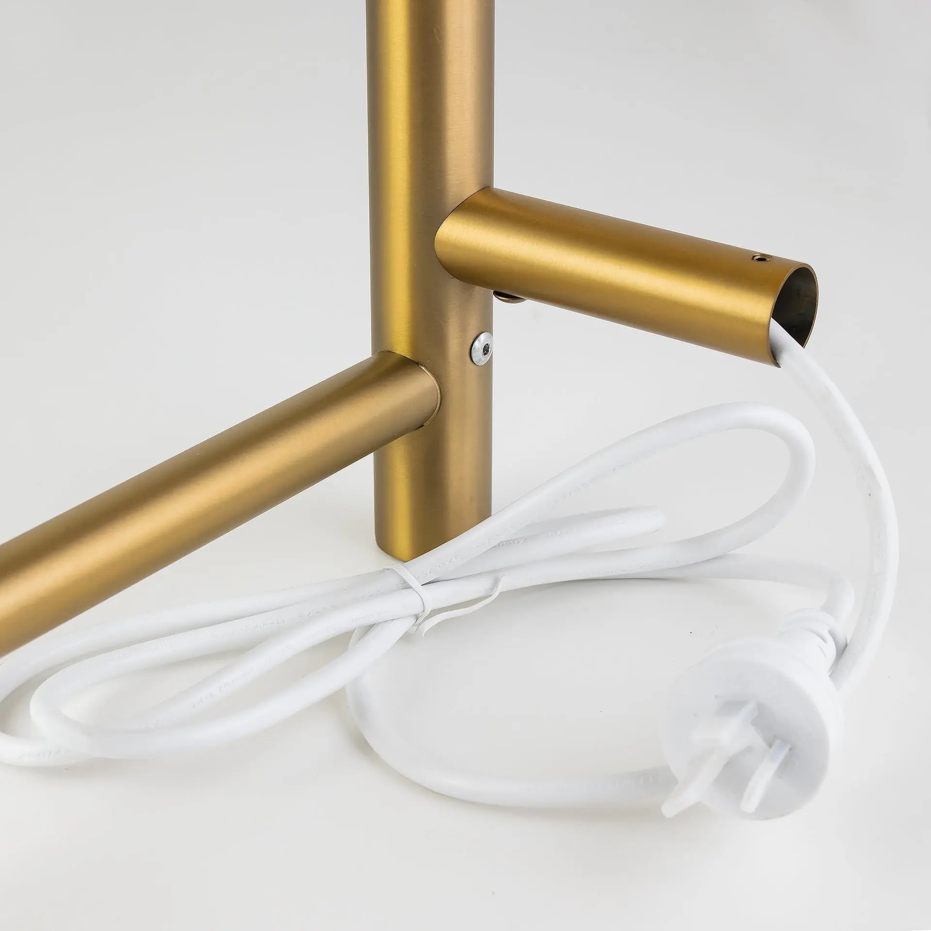 Brushed Brass Heated Towel Rack 4 Bars Aquaperla