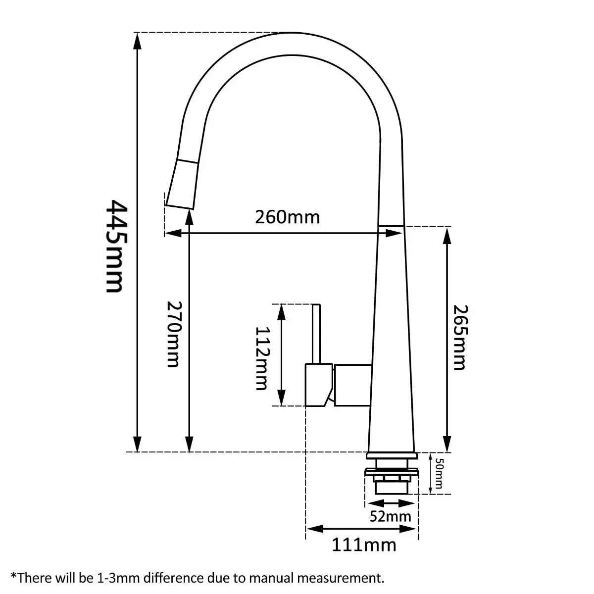 Brushed Brass Pull Out Kitchen Mixer Aquaperla
