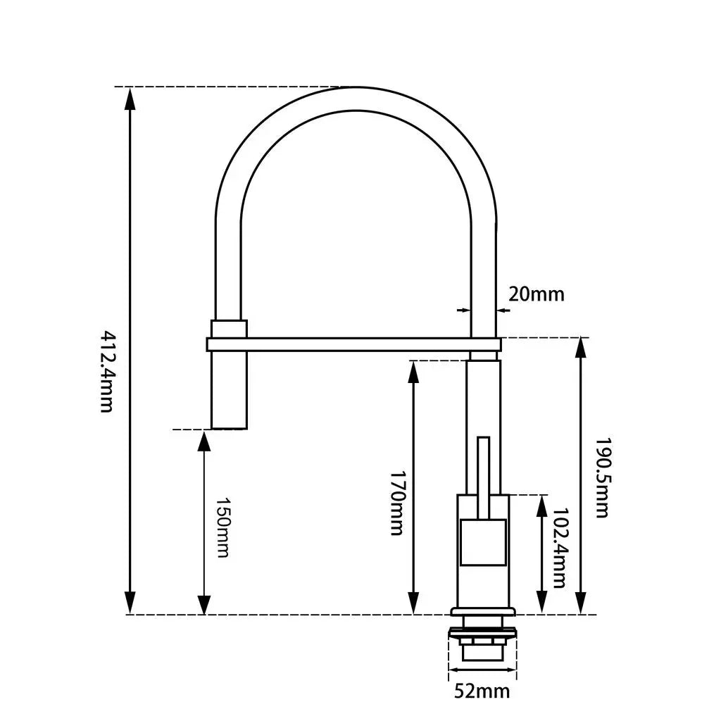 Brushed Nickel Pull Out Kitchen Mixer Aquaperla