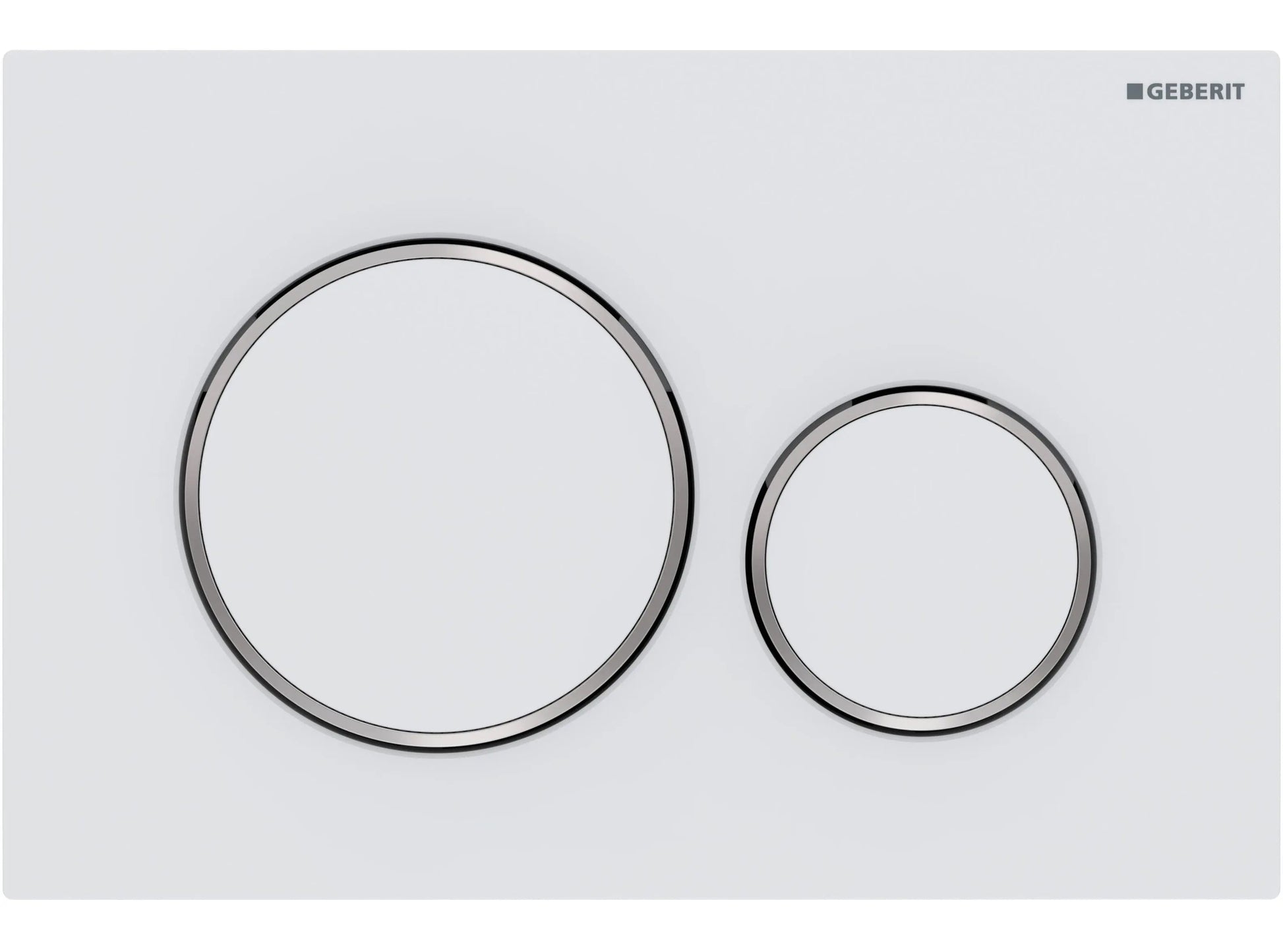 Geberit Sigma20 Flush Plate –  Matt White Finish, Chrome Trim mercioaustralia