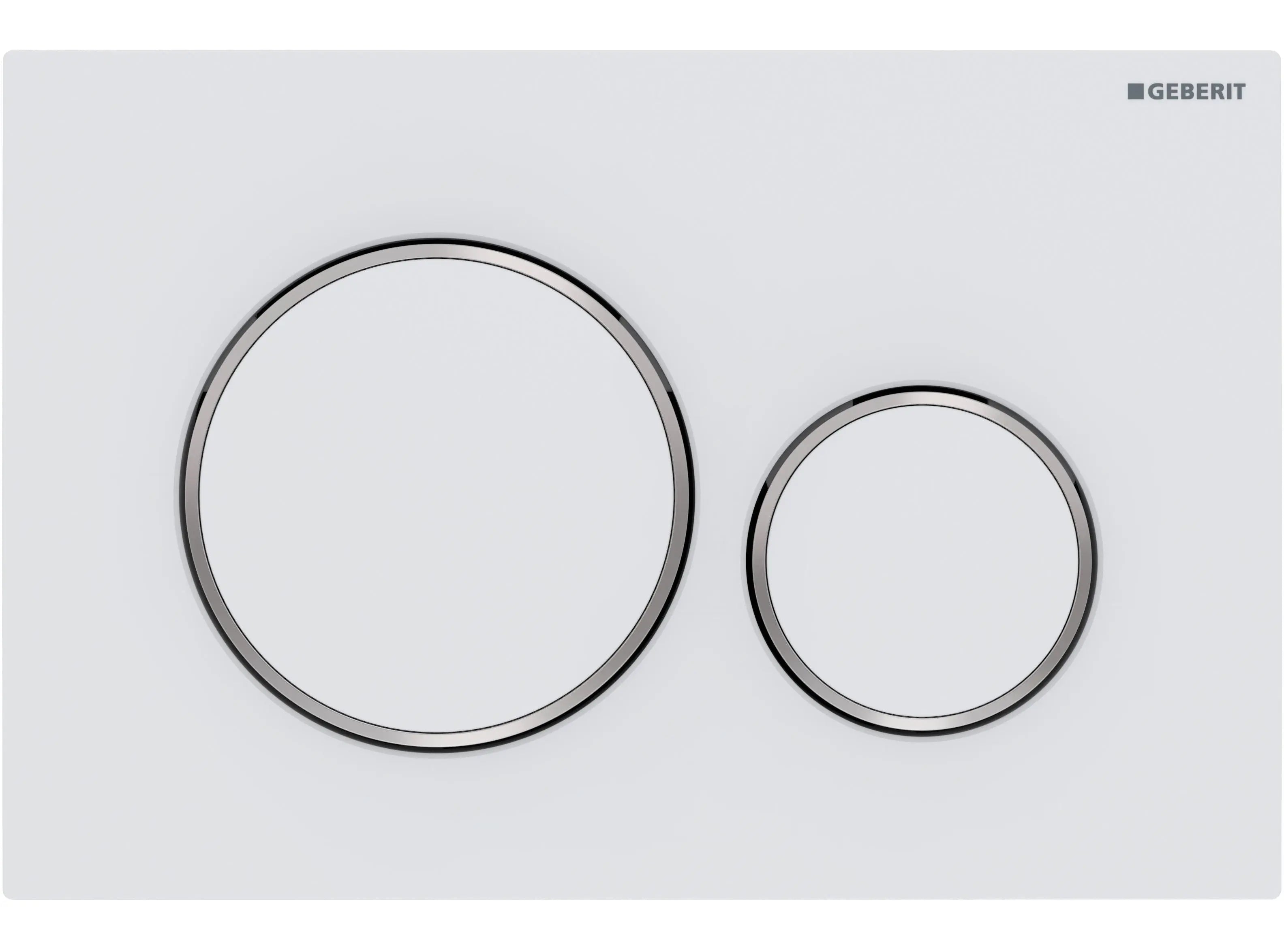 Geberit Sigma20 Flush Plate –  Matt White Finish, Chrome Trim mercioaustralia