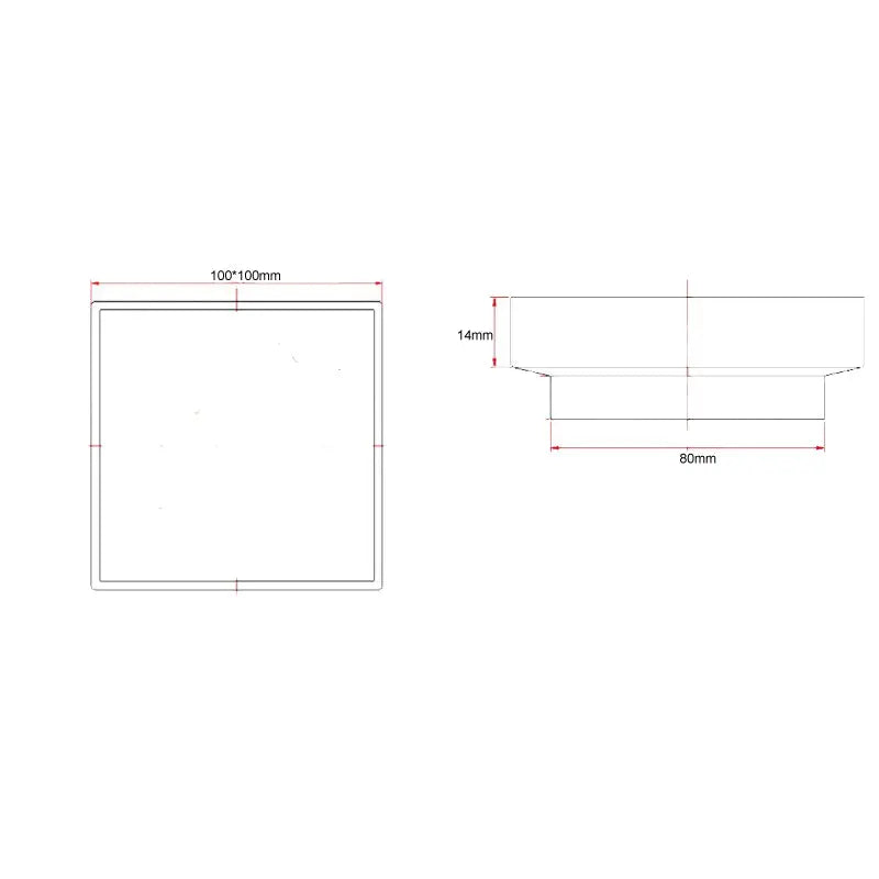 100*100*14mm Brushed Black Ezy Flow Guard Floor Waste Aquaperla