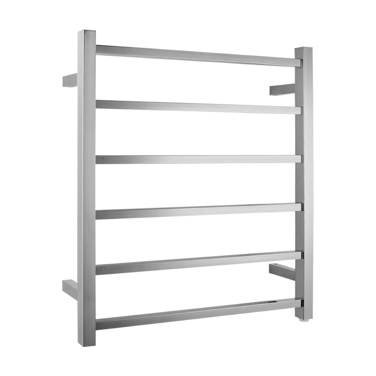 Brushed Nickel Heated Towel Rack 6 Bars Aquaperla