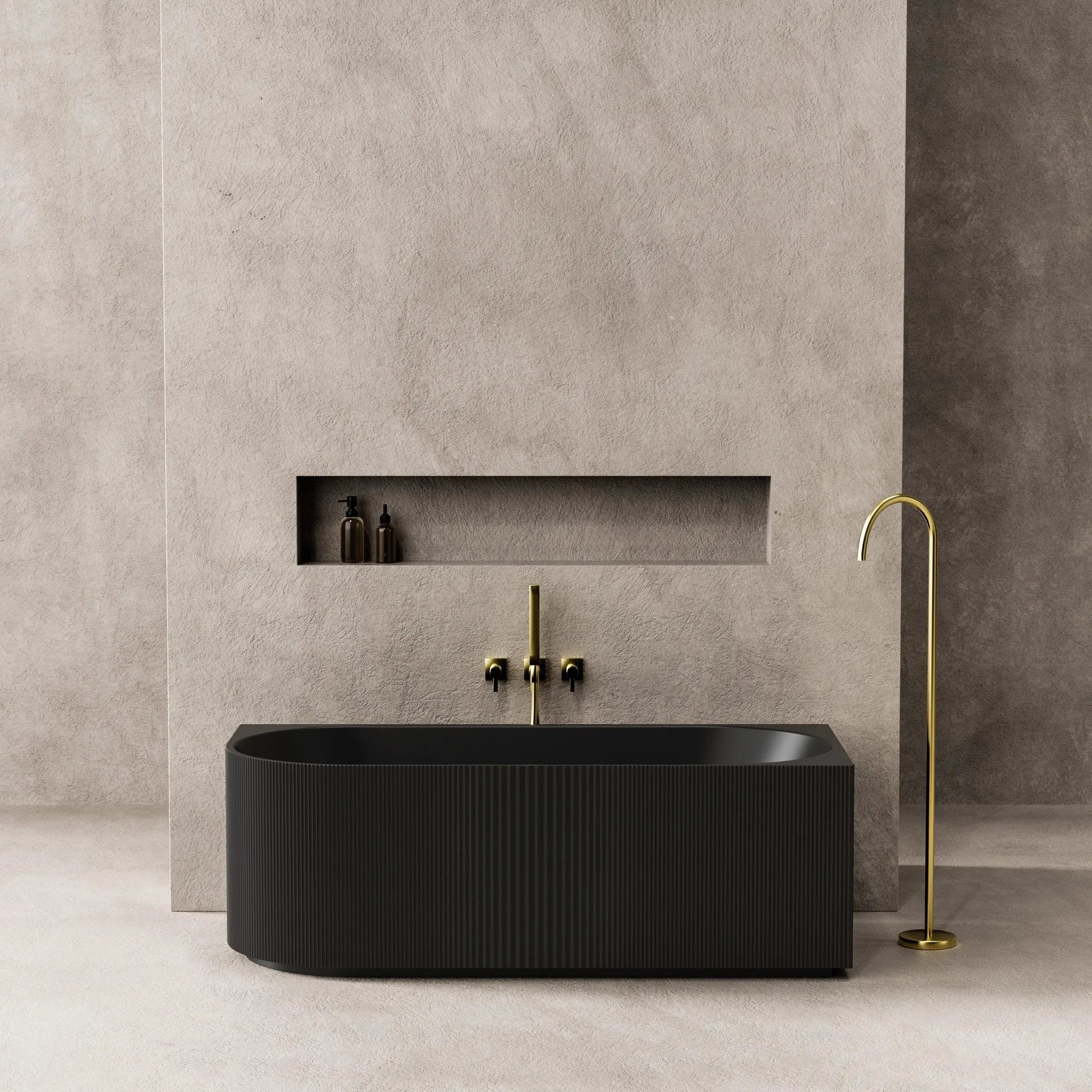 Capri Oval Fluted Freestanding Right Corner Bath 1700X800X580MM Poseidonbk