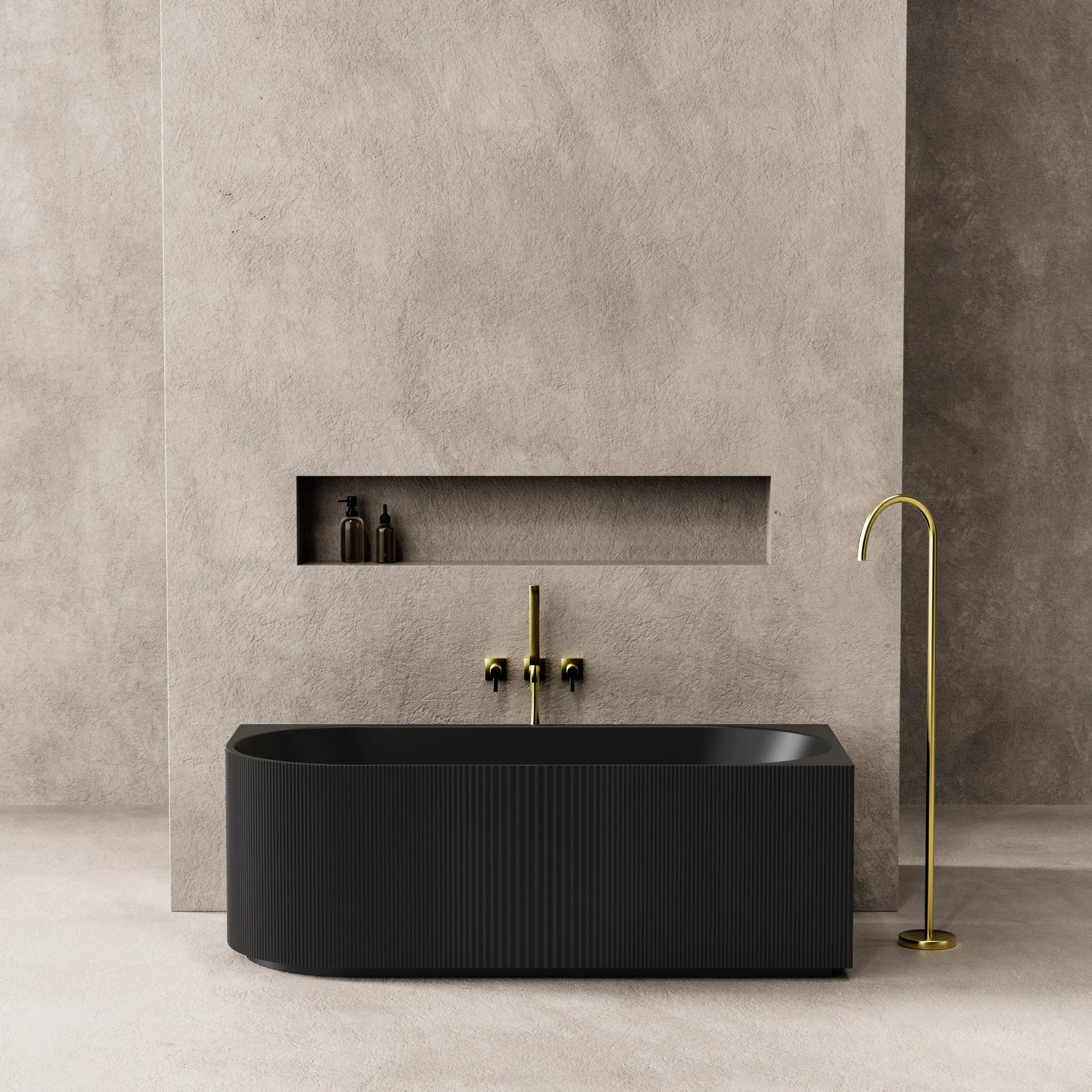 Capri Oval Fluted Freestanding Right Corner Bath 1700X800X580MM Poseidonbk