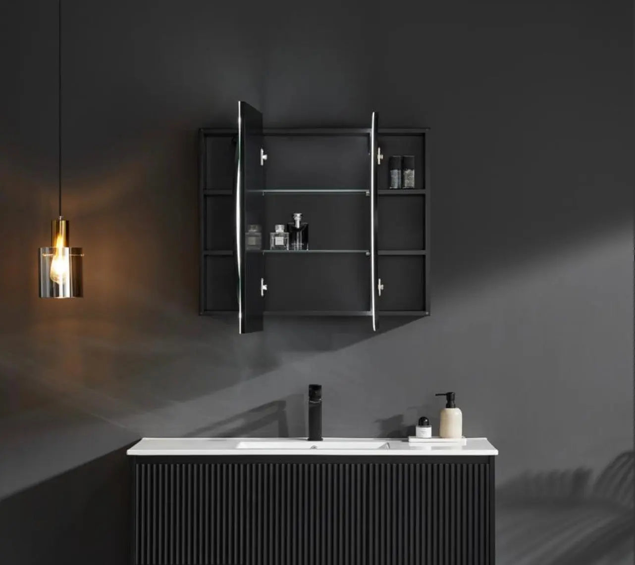 Olivia Mirror Cabinet OPLSV1275MB Poseidonbk