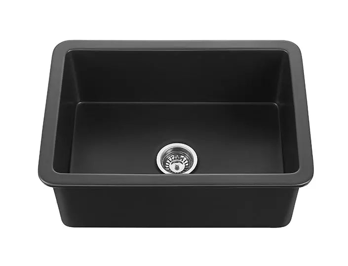 Matt Black Camden Fireclay Kitchen Sink Single Bowl 810*480*254mm Poseidonbk
