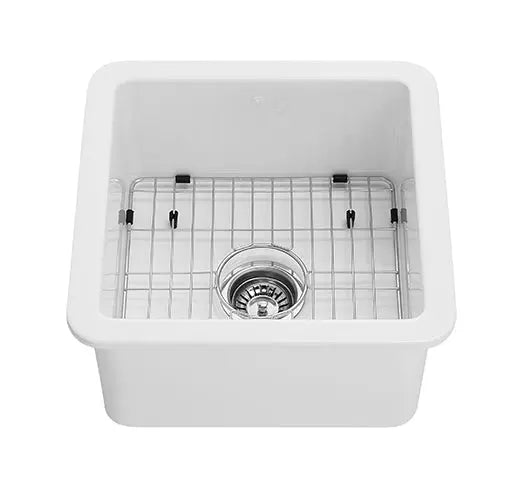 Gloss White Camden Fireclay Kitchen/Laundry Sink Single Bowl 457*457*228mm Poseidonbk