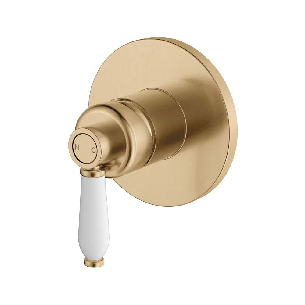 Eleanor Wall Mixer, Urban Brass / Ceramic fienza