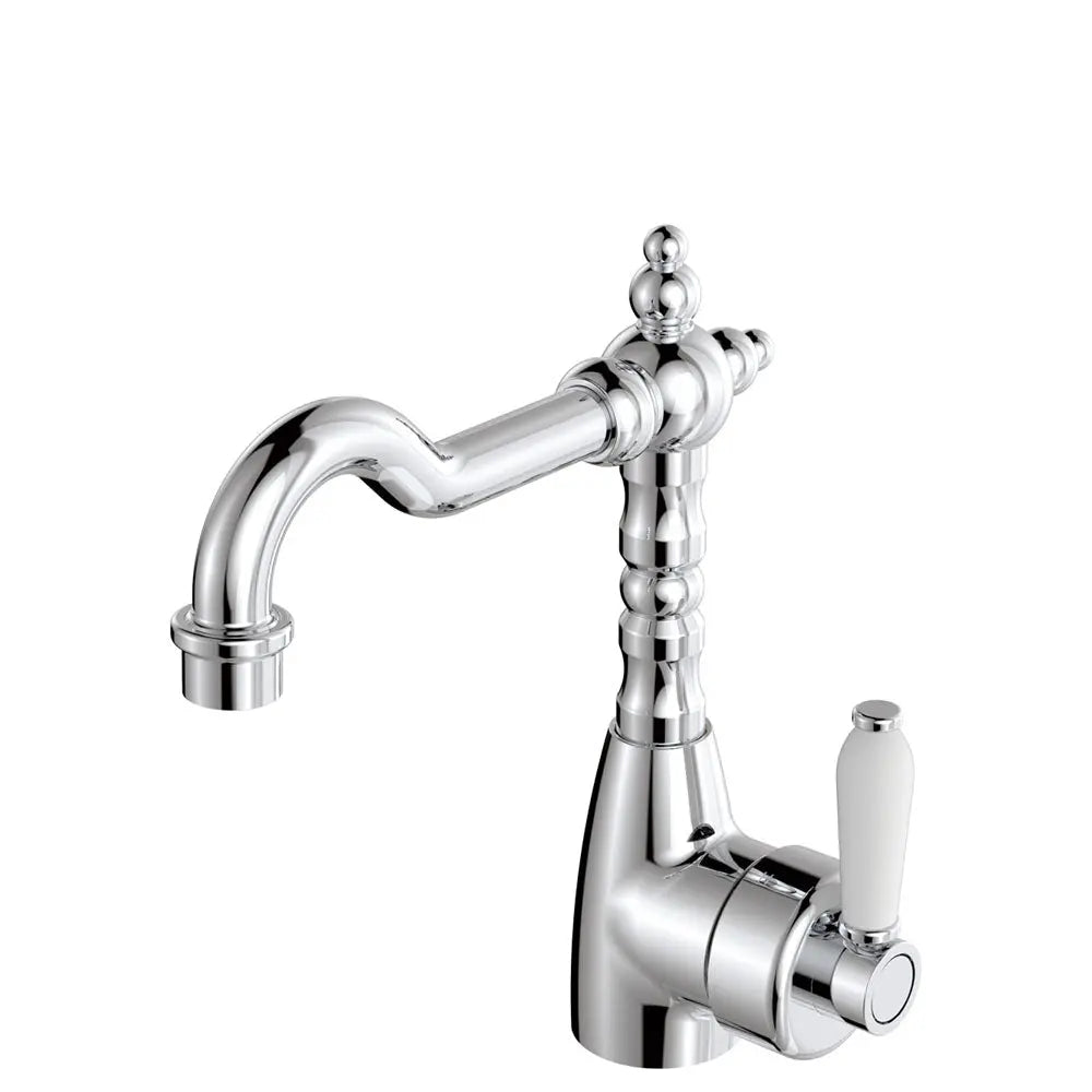 Eleanor Shepherds Crook Basin Mixer, Chrome / Ceramic fienza