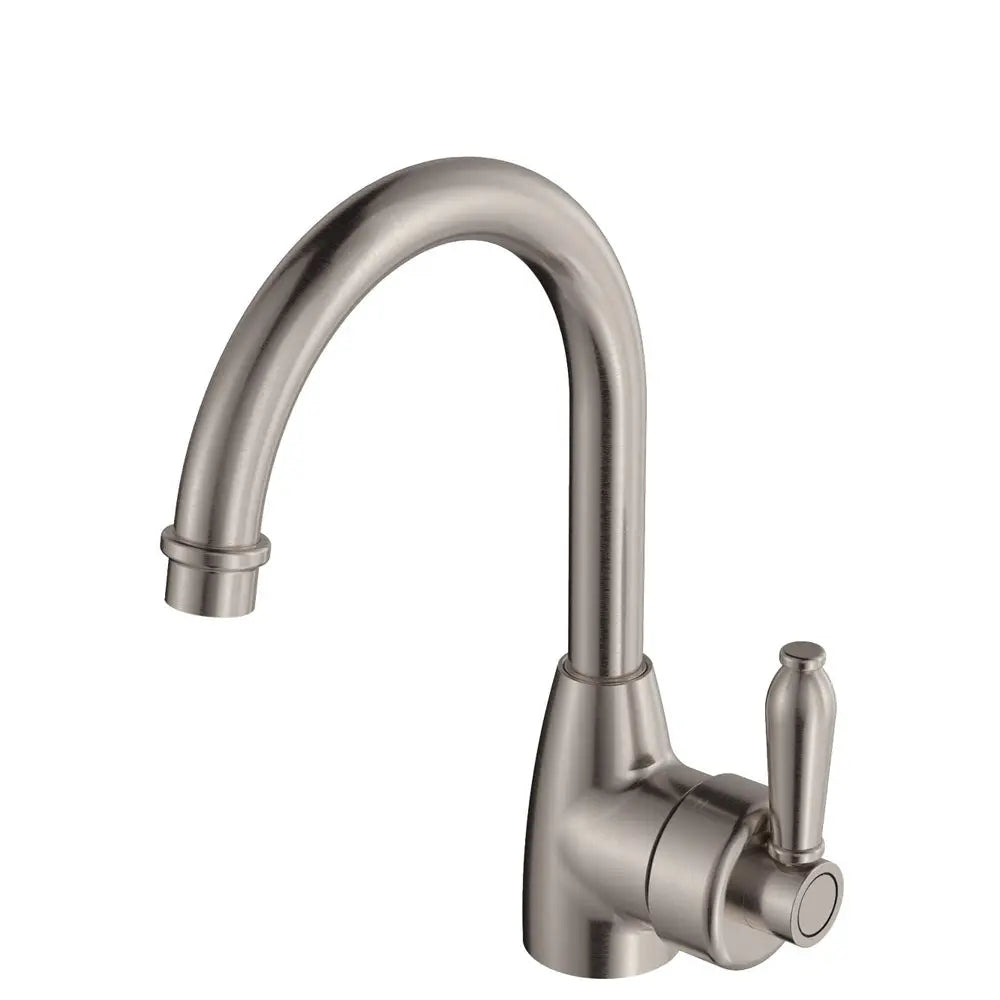 Eleanor Gooseneck Basin Mixer, Brushed Nickel / Brushed Nickel fienza
