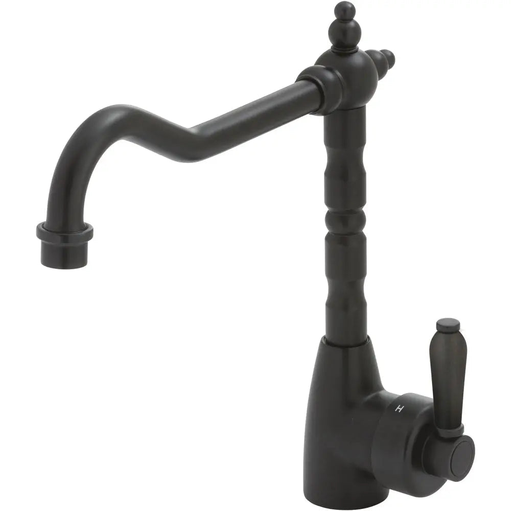 Eleanor Shepherds Crook Sink Mixer, Matte Black / Matte Black fienza