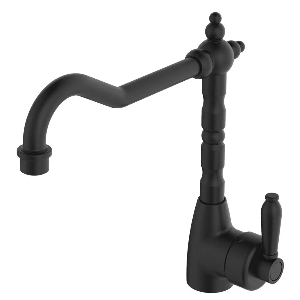 Eleanor Shepherds Crook Sink Mixer, Matte Black / Matte Black fienza