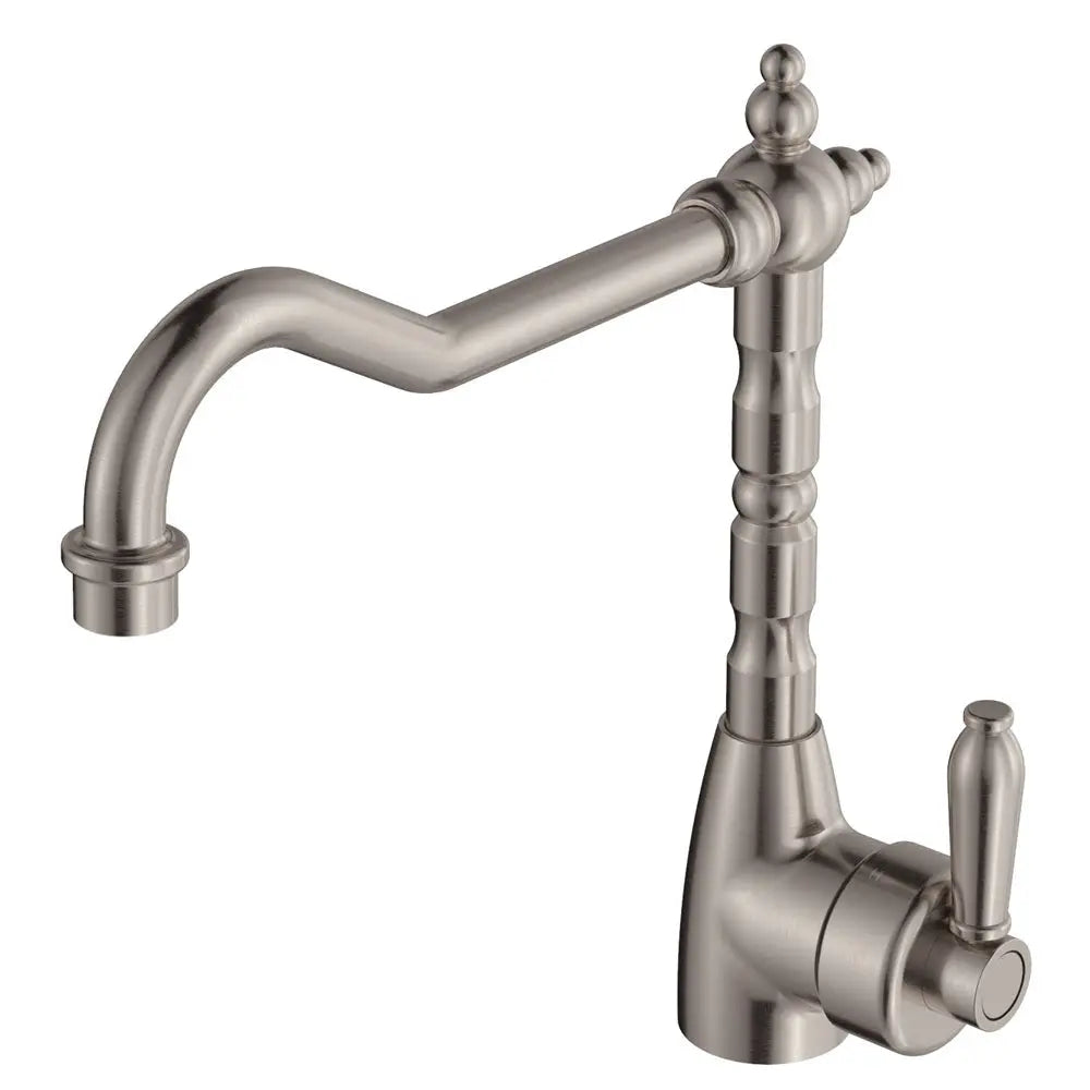 Eleanor Shepherds Crook Sink Mixer, Brushed Nickel / Brushed Nickel fienza