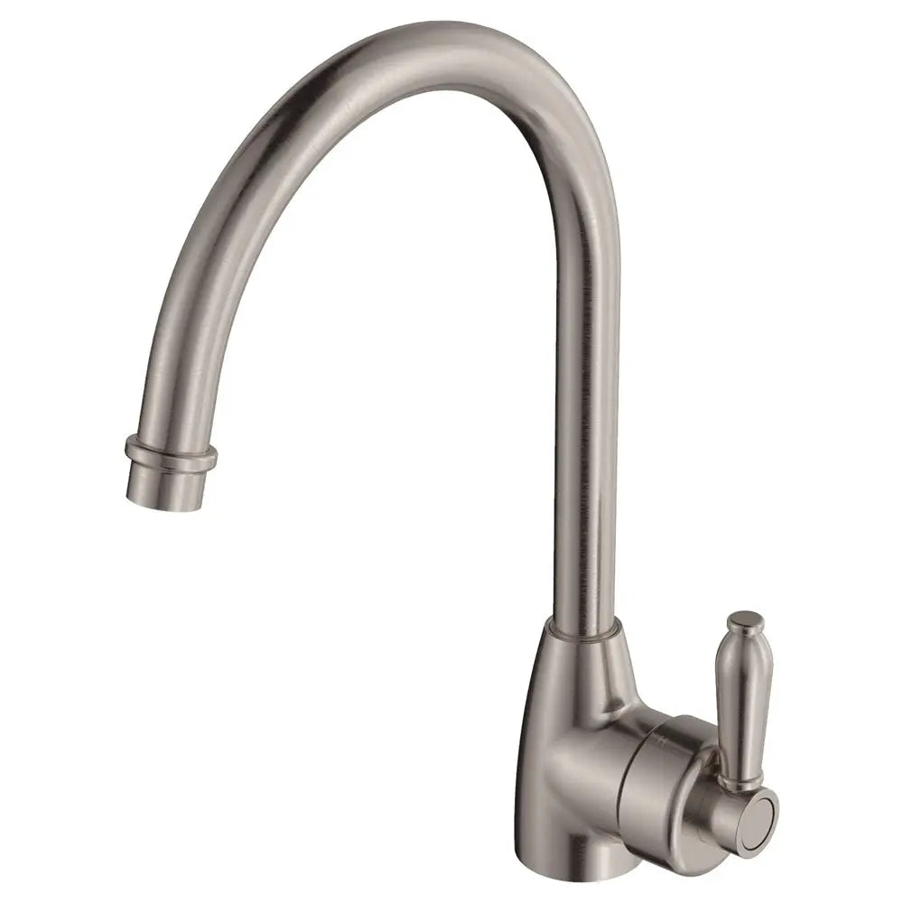 Eleanor Gooseneck Sink Mixer, Brushed Nickel / Brushed Nickel fienza