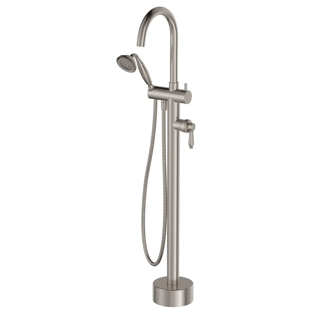 Eleanor Floor Mixer & Shower, Brushed Nickel / Brushed Nickel fienza