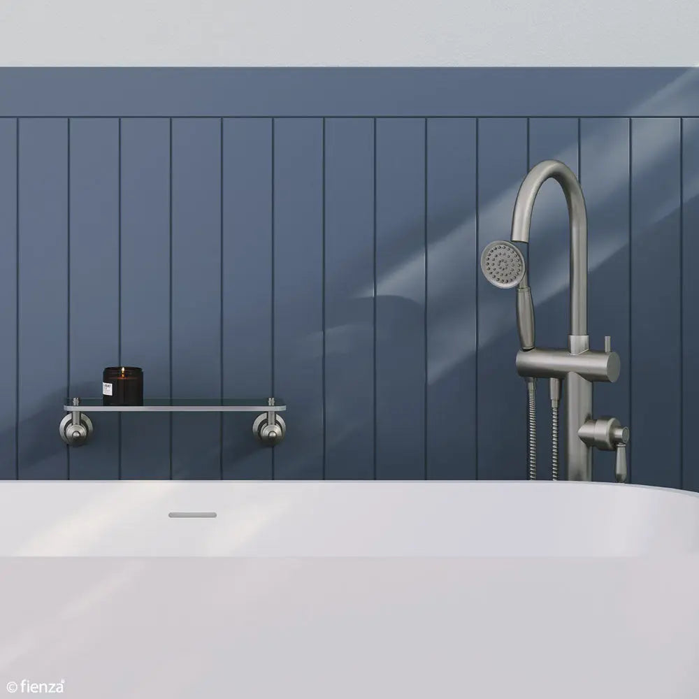 Eleanor Floor Mixer & Shower, Brushed Nickel / Brushed Nickel fienza