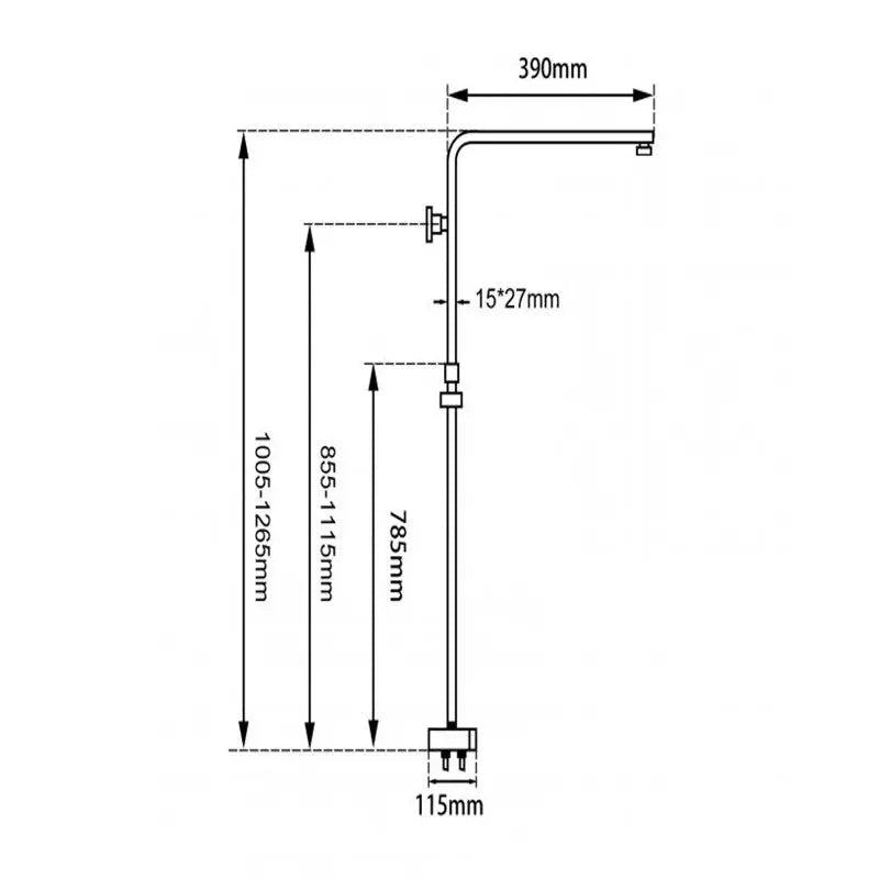 Black Shower Rail Aquaperla