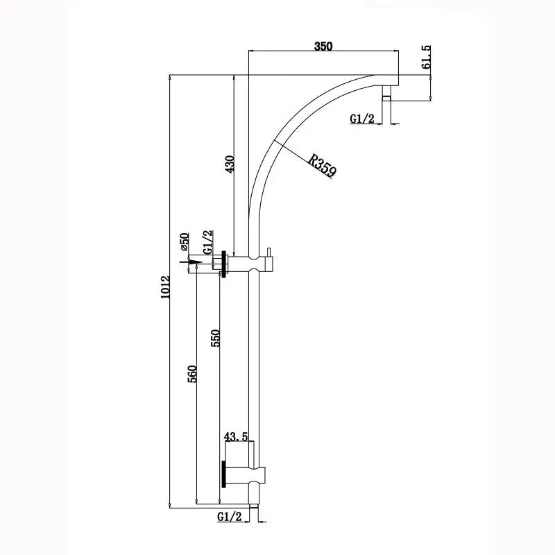Chrome Shower Rail Aquaperla