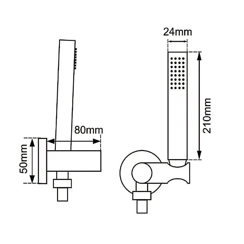Gunmetal Shower Rail with Handheld Shower Aquaperla