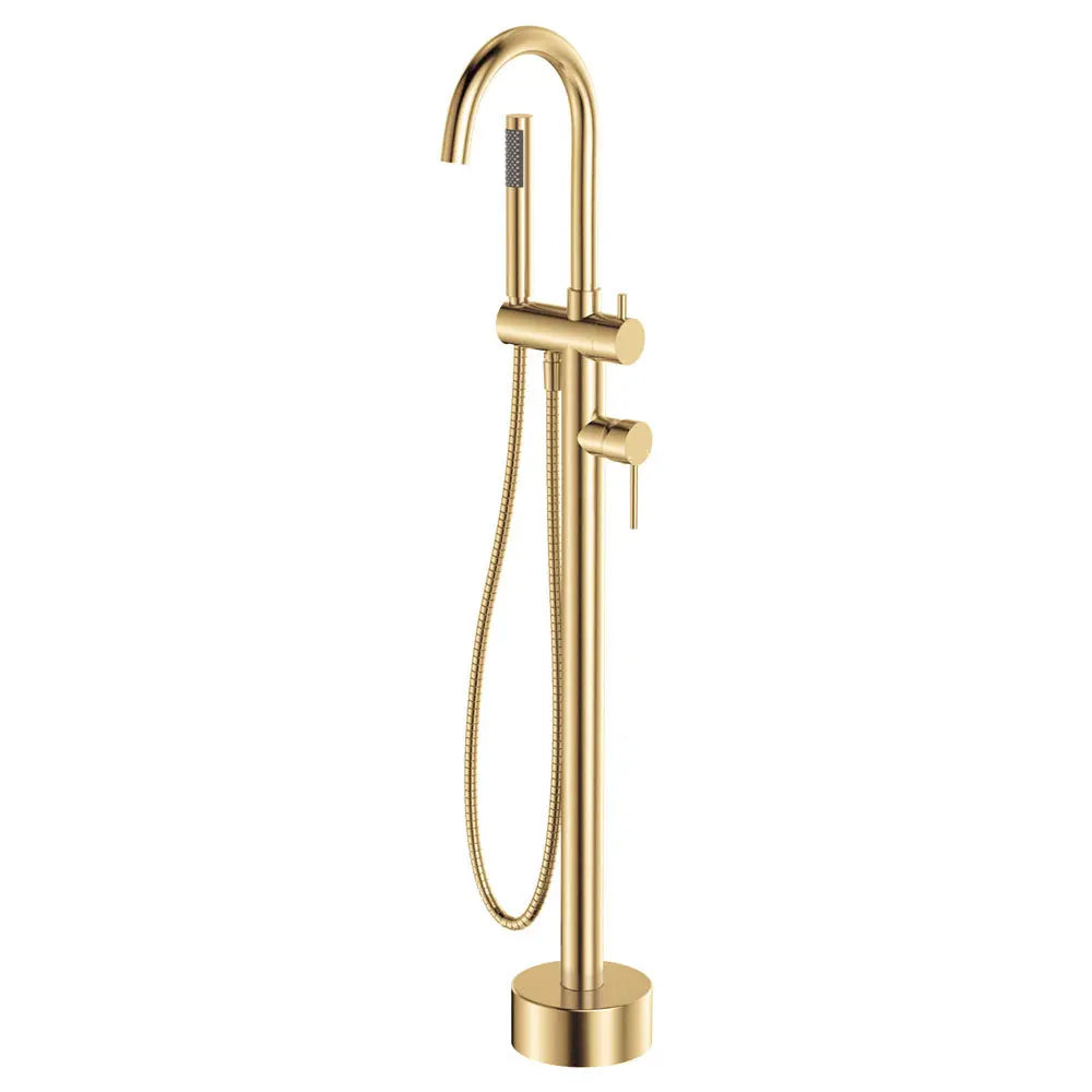 Kaya Floor Mounted Bath Mixer With Hand Shower, Urban Brass fienza