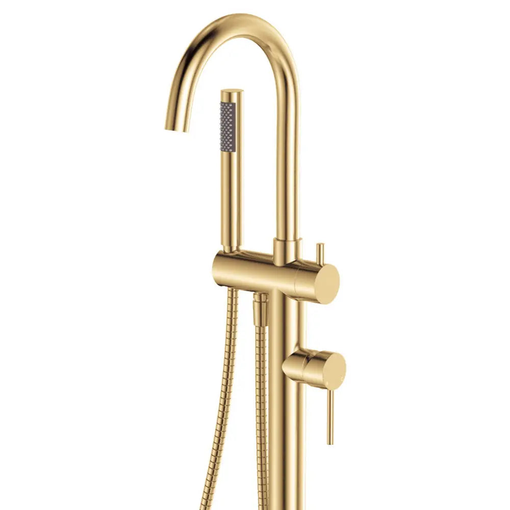 Kaya Floor Mounted Bath Mixer With Hand Shower, Urban Brass fienza