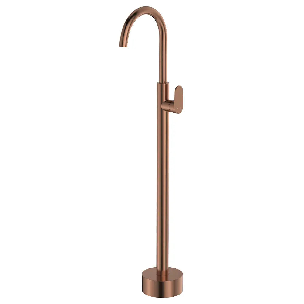 Empire Slim Floor Mounted Basin/Bath Mixer, Brushed Copper (Copy) fienza
