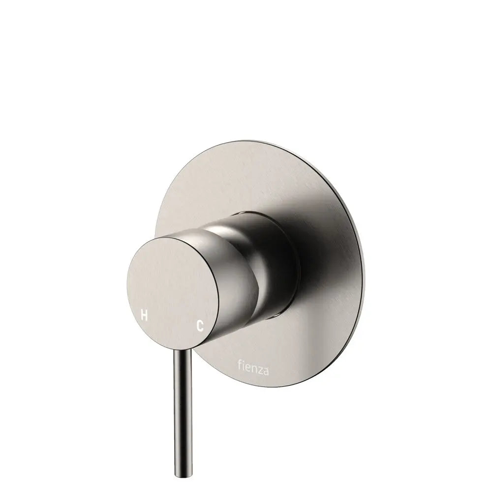 Kaya Wall Mixer, Large Round Plate, Brushed Nickel fienza