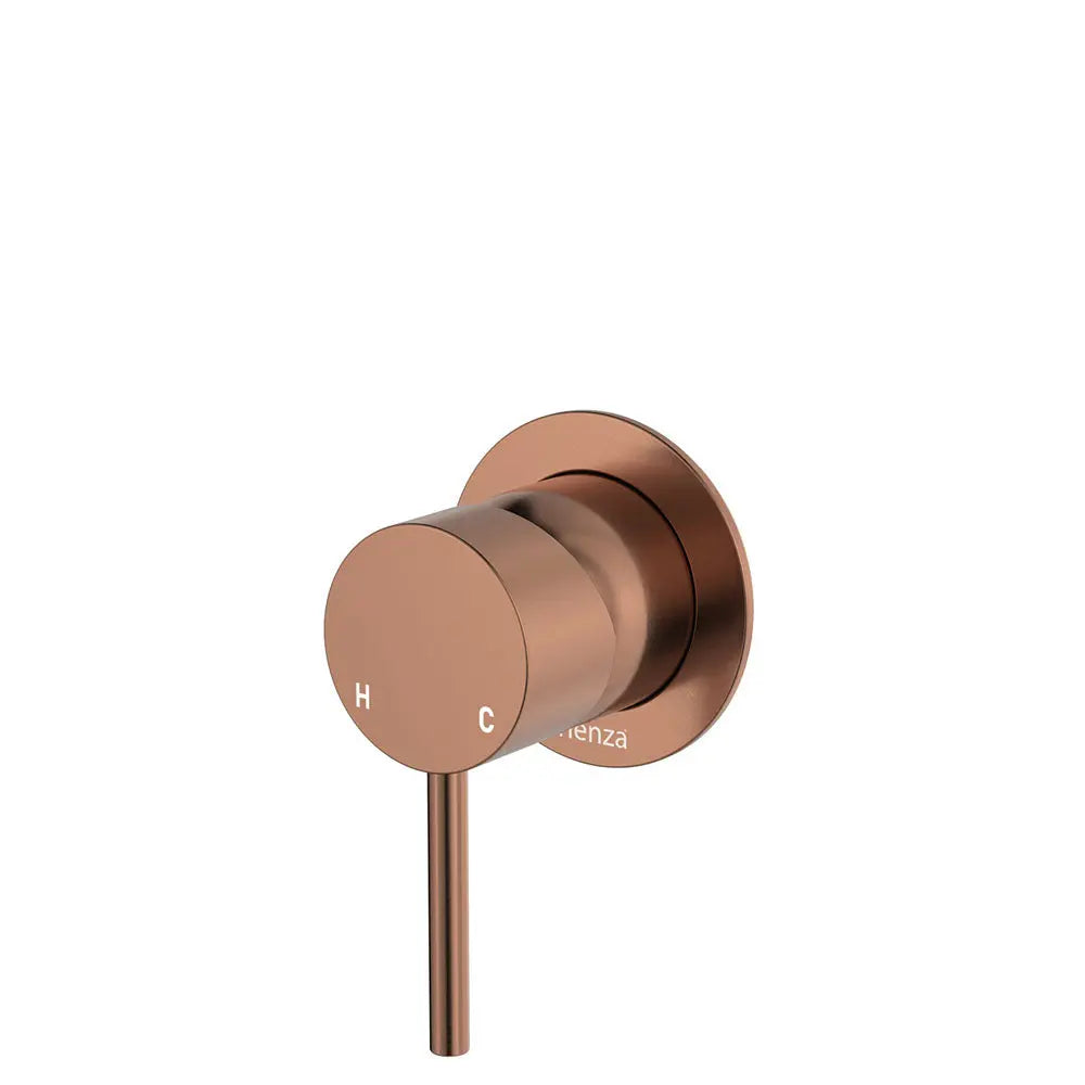 Kaya Wall Mixer, Small Round Plate, Brushed Copper fienza