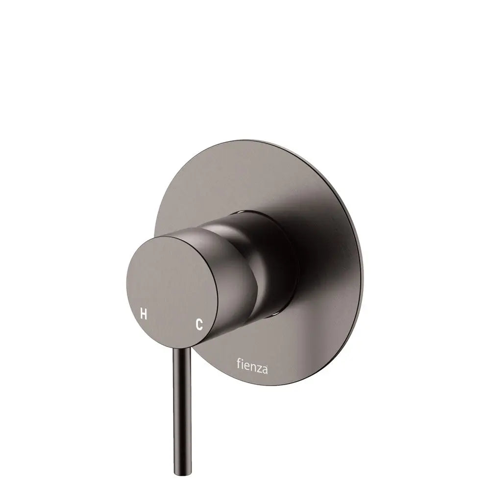 Kaya Wall Mixer, Large Round Plate, Gun Metal fienza