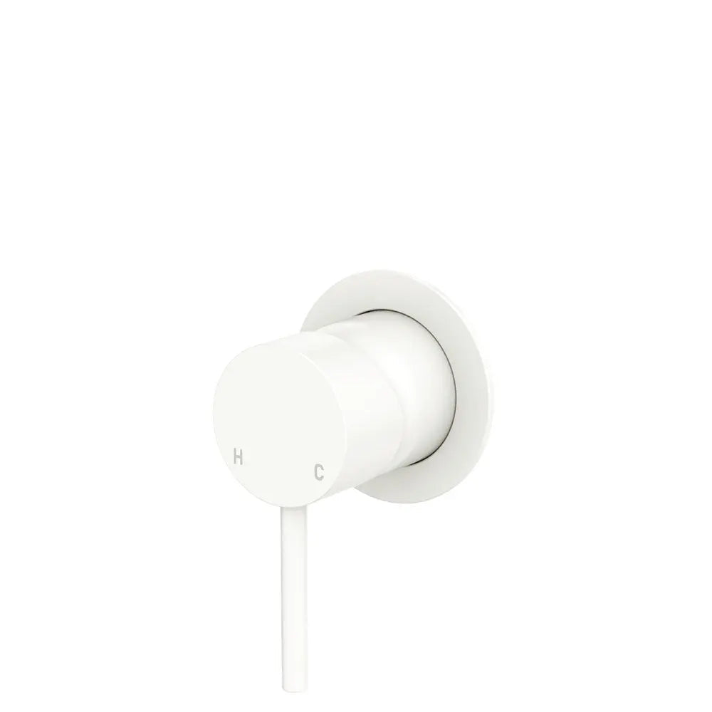 Kaya Wall Mixer, Small Round Plate, Matte White fienza