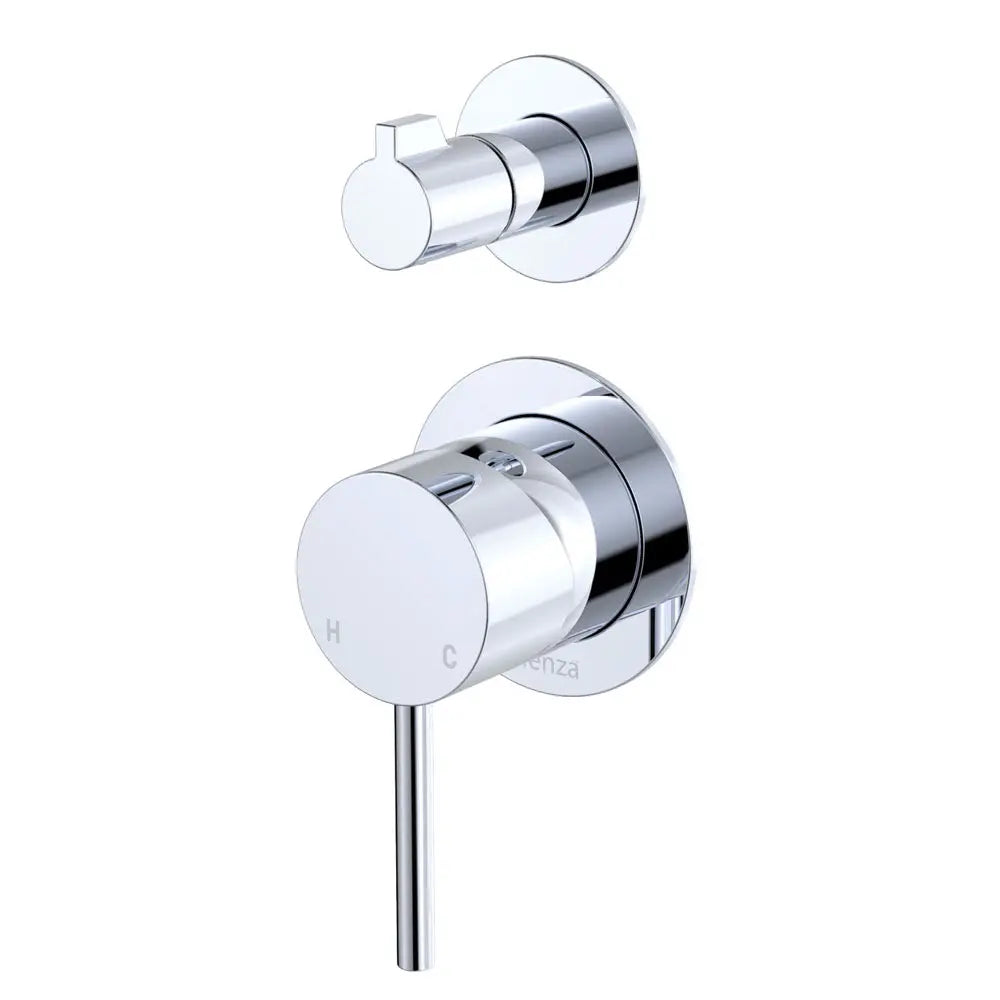Kaya Wall Diverter Mixer, Small Round Plates, Chrome fienza