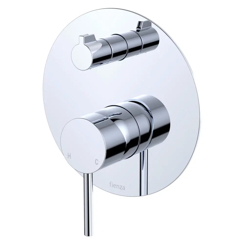 Kaya Wall Diverter Mixer, Large Round Plate, Chrome fienza