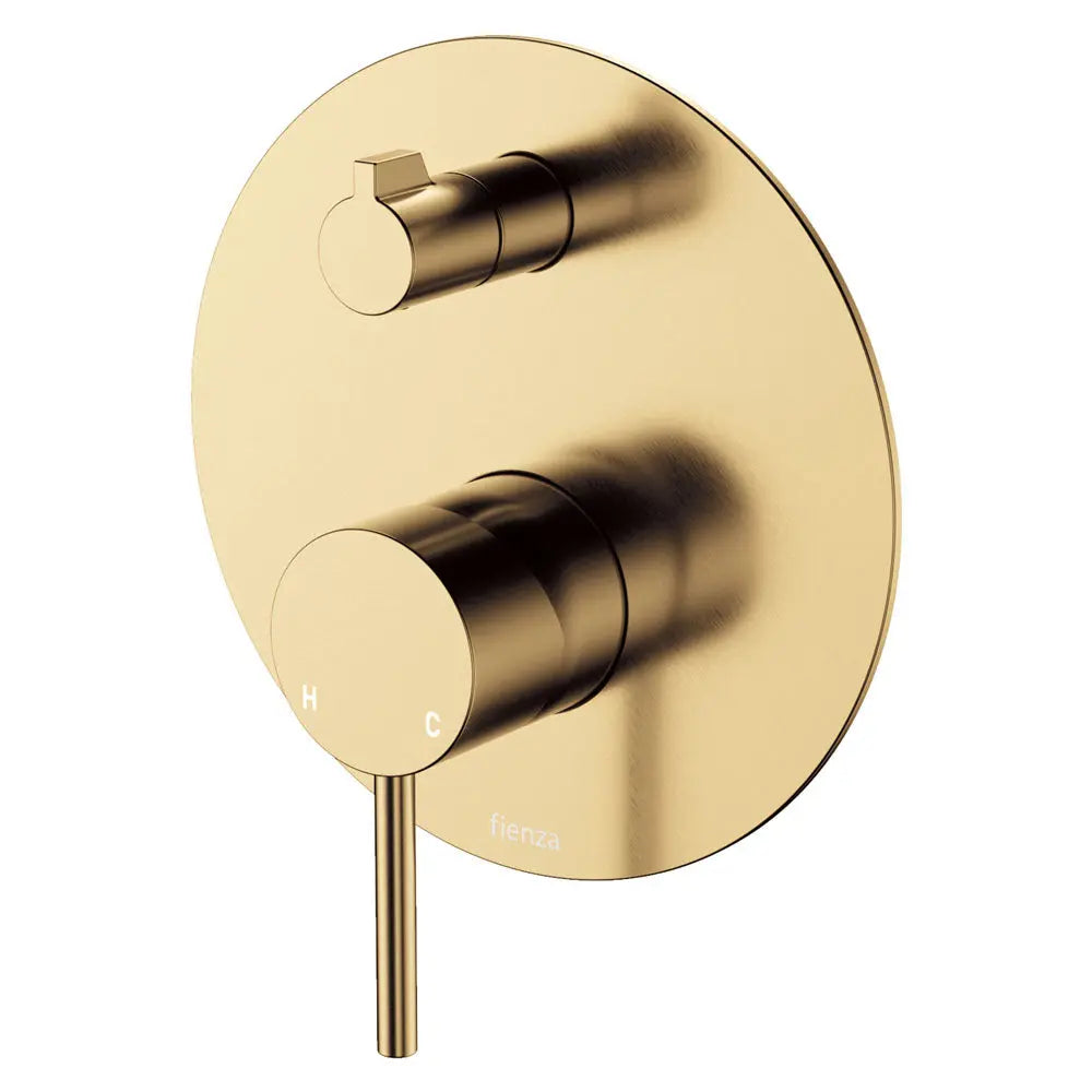 Kaya Wall Diverter Mixer, Large Round Plate, Urban Brass fienza