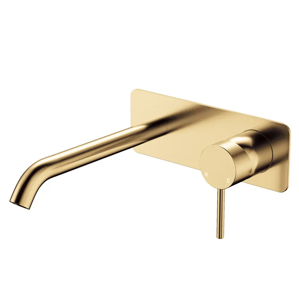 Kaya Basin/Bath Wall Mixer Set, Rectangular Plate, 200mm Outlet, Urban Brass fienza