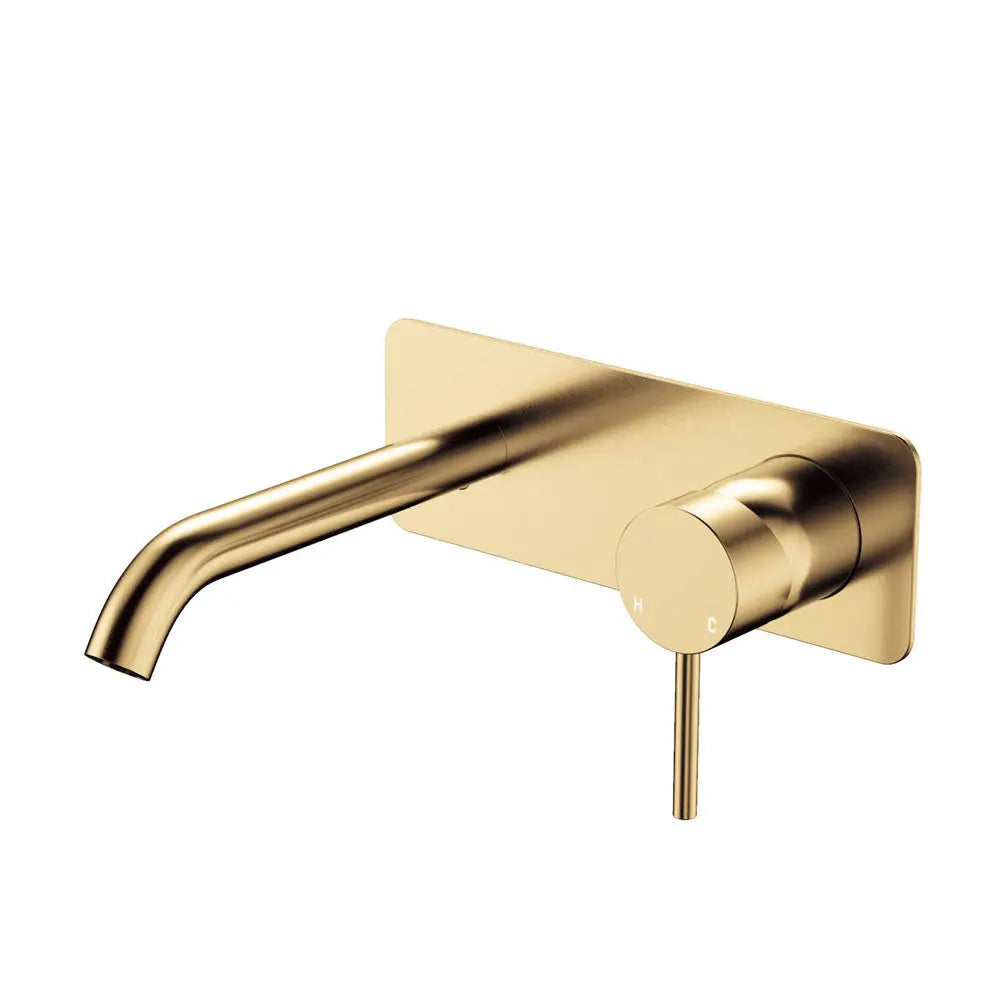 Kaya Basin/Bath Wall Mixer Set, Rectangular Plate, 160mm Outlet, Urban Brass fienza
