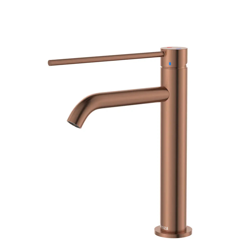 Kaya Care Medium Basin Mixer, Brushed Copper fienza
