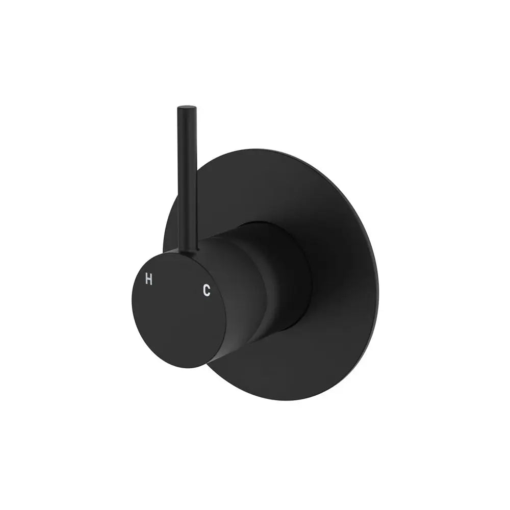 Kaya Up Wall Mixer, Large Round Plate, Matte Black fienza