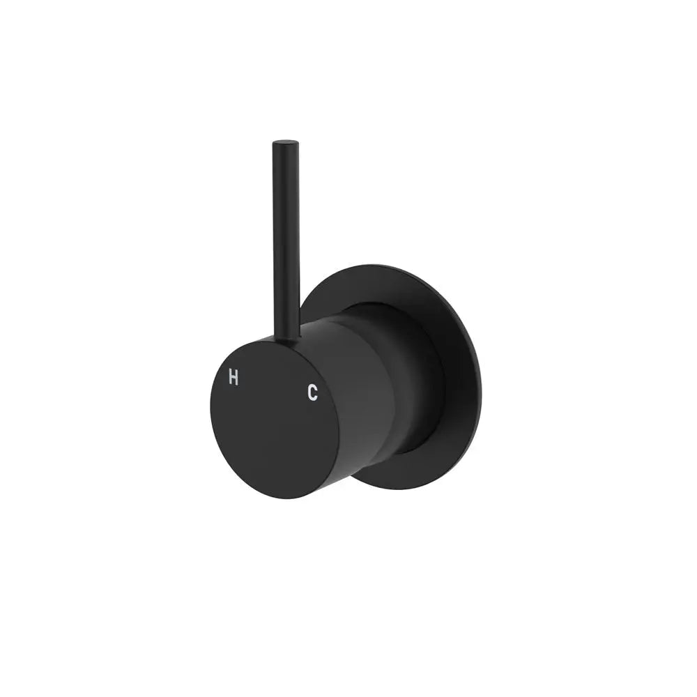 Kaya Up Wall Mixer, Small Round Plate, Matte Black fienza