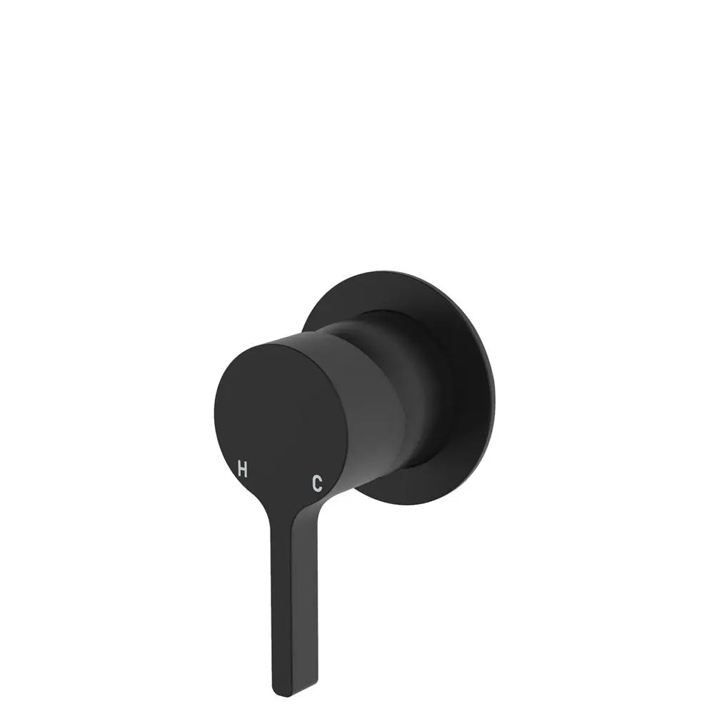 Sansa Wall Mixer, Small Round Plate, Matte Black fienza