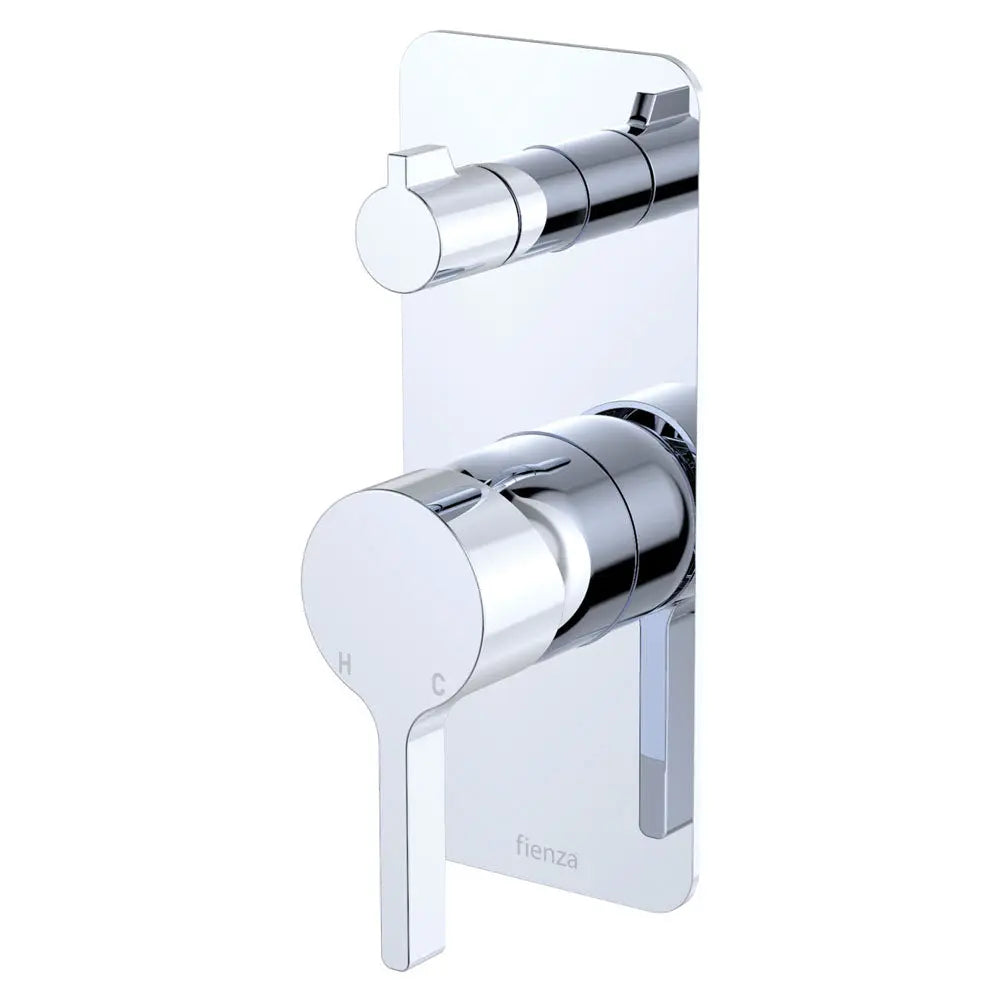Sansa Wall Diverter Mixer, Rectangular Plate, Chrome fienza