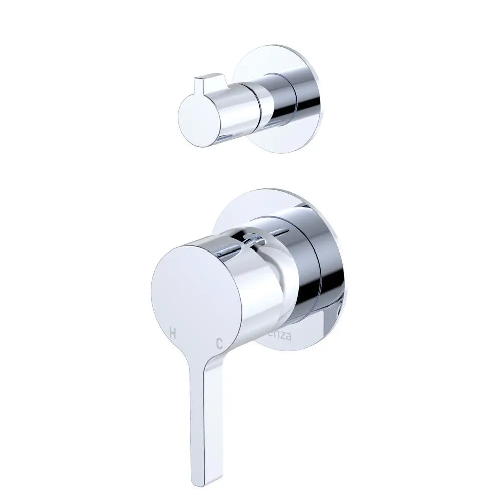 Sansa Wall Diverter Mixer, Small Round Plates, Chrome fienza